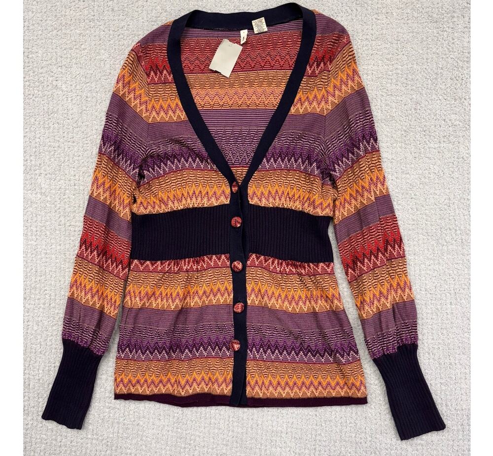 Moth Women's Purple Multicolor Long Sleeve Sweater Topper Size XS #61334